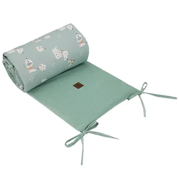 Eko Chránič do postýlky VELVET Dogs Mint 180x35 cm