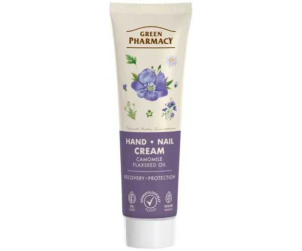 Krém na ruce a nehty s heřmánkem a lněným olejem Green Pharmacy Hand And Nail Cream Camomile - 100 ml
