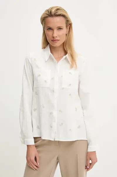 Bavlněná košile Answear.LAB dámská, bílá barva, relaxed, s klasickým límcem