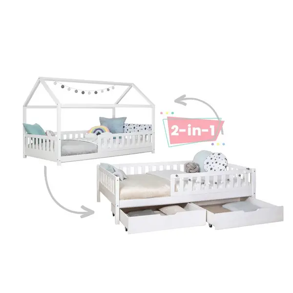 MID.YOU POSTEL S ÚLOŽNÝM PROSTOREM, 90/200 cm, bílá