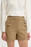 Kraťasy Answear.LAB dámské, béžová barva, high waist