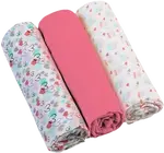 BABYONO Plenky mušelínové Super soft růžové 3 ks
