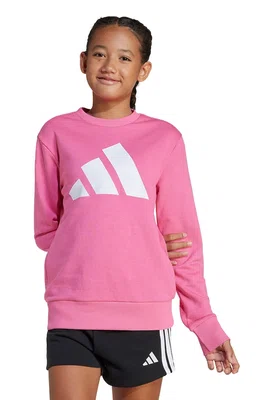 Dětská mikina adidas růžová barva, s potiskem, JE1390