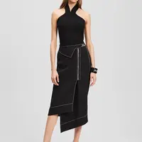 Sukně Karl Lagerfeld černá barva, midi, pouzdrová, A3W12020