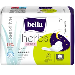 Bella Herbs Aloe Vera Night hygienické vložky 8 ks