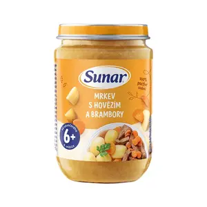 Sunar Příkrm Mrkev s hovězím a brambory 6m+ 190 g
