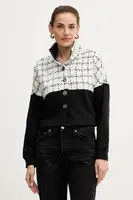 Bunda Karl Lagerfeld černá barva, přechodná, A3W20005