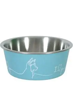 Miska nerez pes Love Dog 1,7l modrá Zolux