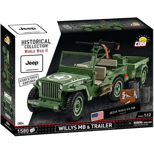 Cobi Willys MB s prívesom & M2 delo, 1:12, 1510 k
