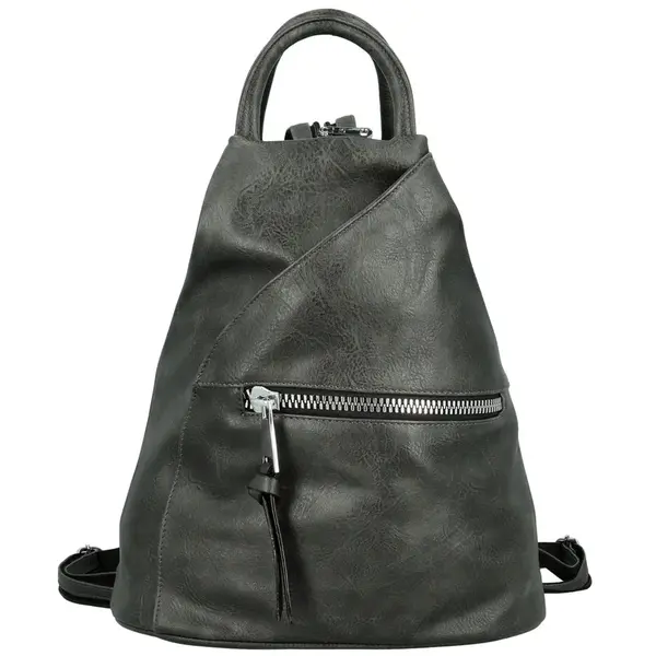 Trendy dámský koženkový batůžek Soleina, šedý