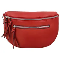 Módní dámská koženková kabelko-ledvinka Frieda, červená