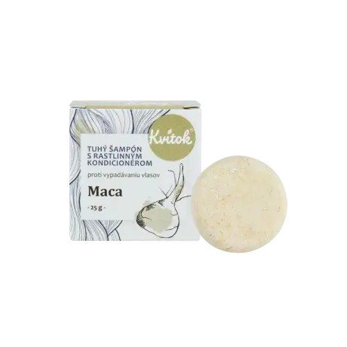 KVITOK Tuhý šampón s kondicionérom proti vypadávaniu vlasov Maca 25 g