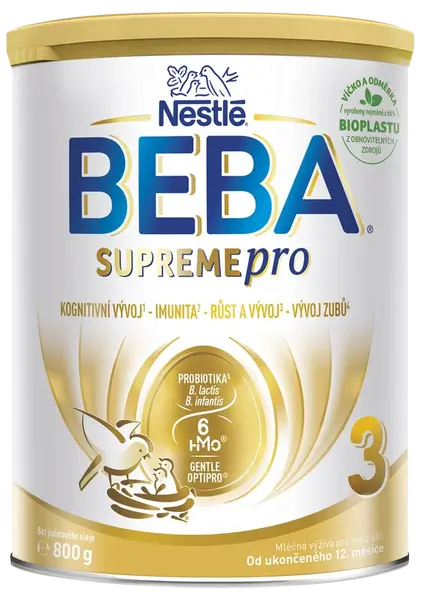 NESTLÉ BEBA SUPREMEpre 3 dojčenské mlieko od ukončeného 12. mesiaca 6HMO 800 g