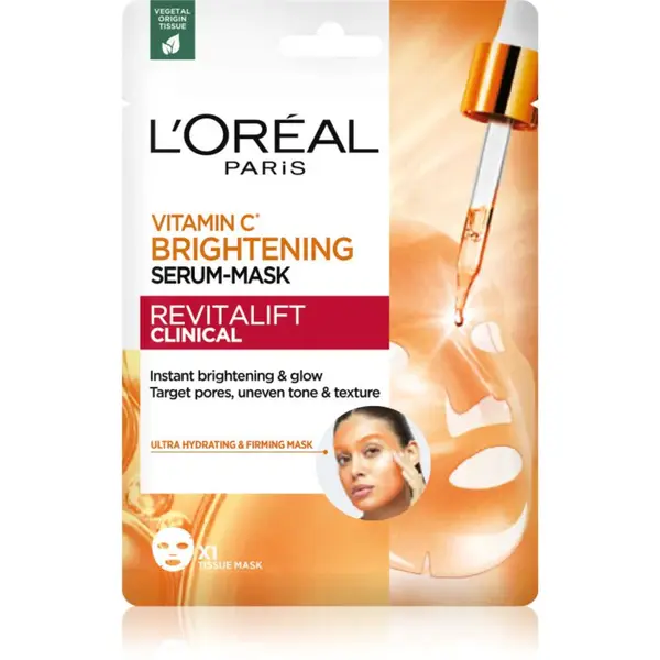 L’Oréal Paris Revitalift Vitamin C rozjasňujúca pleťová maska s vitamínom C 26 g