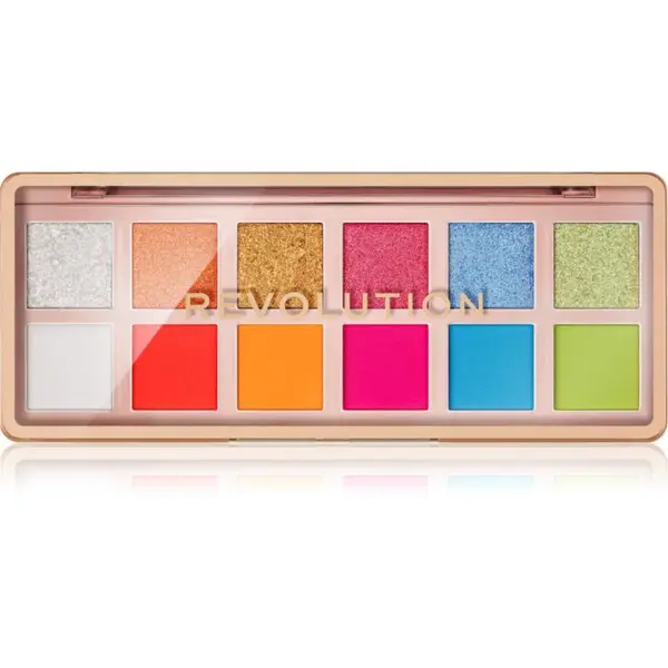 Revolution The Icon Palette paletka očných tieňov odtieň The Vibrant Icon Brights Palette 12x0.7 g
