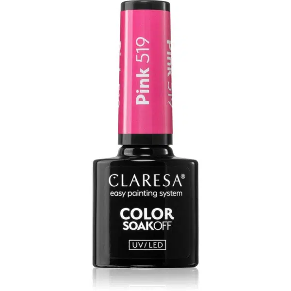 Claresa SoakOff UV/LED Color Sunny Garden gélový lak na nechty odtieň Pink 519 5 g