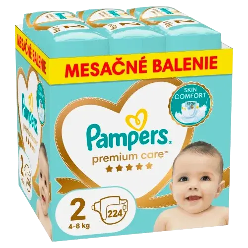 PAMPERS Premium Care Plienky jednorázové 2 (4 - 8kg), 224 ks