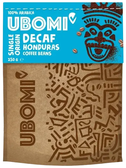 UBOMI Arabica Bezkofeínová zrnková káva CO2 250 g