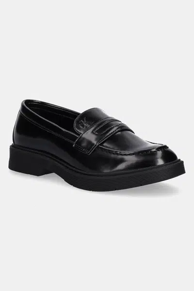 Dětské mokasíny Calvin Klein Jeans černá barva, V3X4-83181