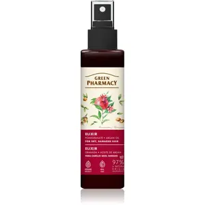 Green Pharmacy Argan Oil & Pomegranate Elixir bezoplachový elixír pro poškozené a křehké vlasy 150 ml