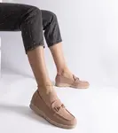 Gemre Cream women's eco-suede loafers Sandoval