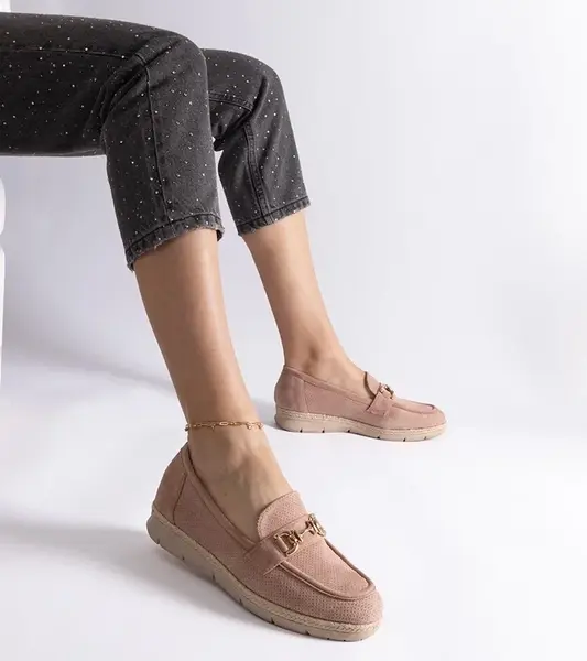 Gemre Cream women's eco-suede loafers Sandoval