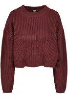 Dámský široký oversize svetr třešňový
