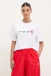 Bavlněné tričko EA7 Emporio Armani bílá barva, AF13243.7X000032