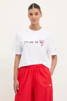 Bavlněné tričko EA7 Emporio Armani bílá barva, AF13243.7X000032