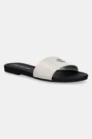 Pantofle Calvin Klein Jeans FLAT SANDAL SLIDE MG dámské, šedá barva, YW0YW01697