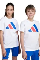 Dětské bavlněné tričko adidas bílá barva, s potiskem, JY0298
