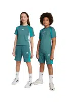 Dětské kraťasy adidas zelená barva, s potiskem, nastavitelný pas, JM1626