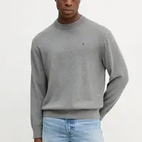 Bavlněný svetr Calvin Klein Jeans pánský, šedá barva, LV04RC309G