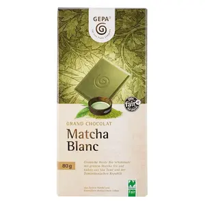 GEPA Bílá čokoláda s čajem matcha BIO 80 g