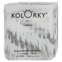 KOLORKY DAY Jednorázové EKO plenky peří L (8 -13 kg) 19 kusů