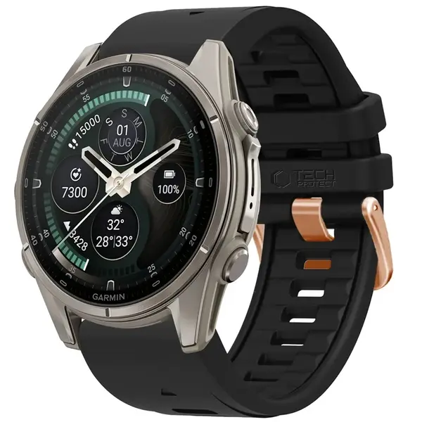 Tech-Protect Silicone remienok Garmin QuickFit 20mm, black