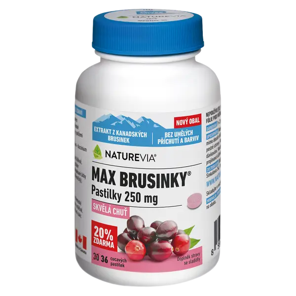 NATUREVIA Max brusinky pastilky 36 pastilek