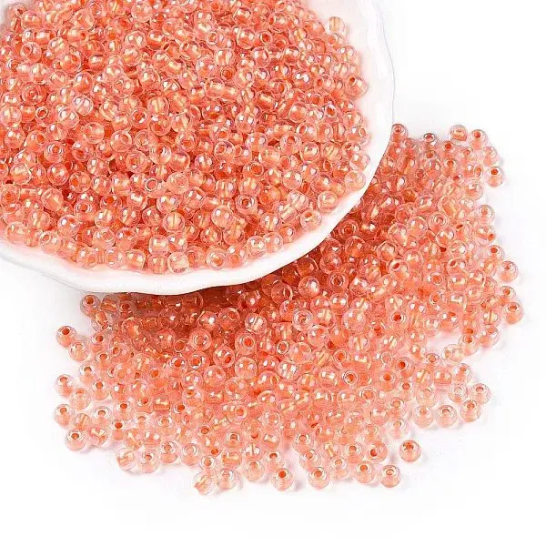 6/0 Transparent Inside Colours Glass Seed Round Beads