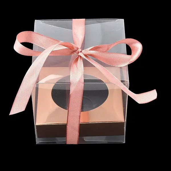 Transparent PET Cupcake Packing Boxes with Paper Base