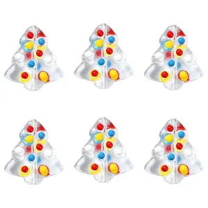 6Pcs Handmade Bumpy Glass Beads Strands