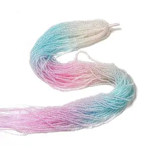 Transparent Gradient Color Glass Beads Strands