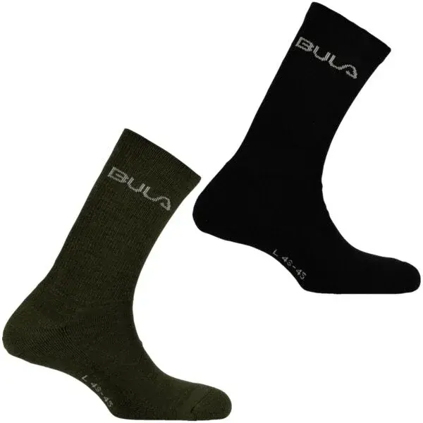Bula 2PK WOOL SOCK Pánské ponožky, černá, velikost 37-39