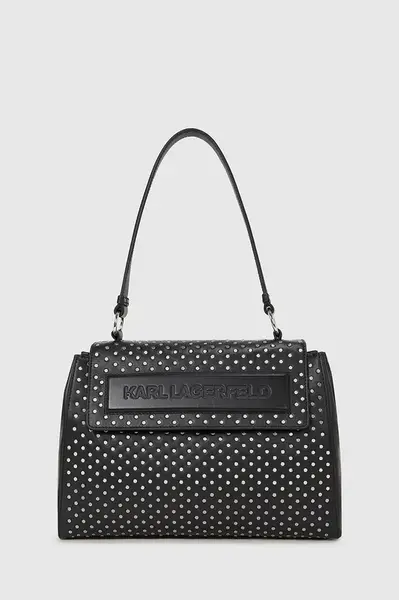 Kožená kabelka Karl Lagerfeld černá barva, A4W30086