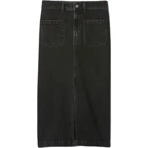 GAP V-DENIM MIDI Dámská sukně, černá, velikost