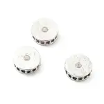 Brass Micro Pave Cubic Zirconia Beads