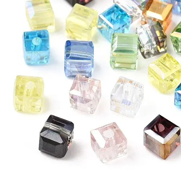 Faceted Transparent Glass Beads