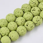 Spray Painted Natural Lava Rock Beads Strands