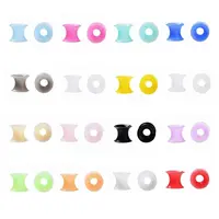 32Pcs 16 Colors Silicone Thin Ear Gauges Flesh Tunnels Plugs