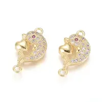 Brass Micro Pave Cubic Zirconia Links connectors