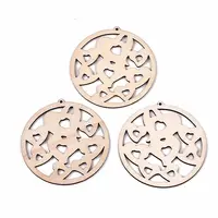 Undyed Natural Hollow Wooden Big Pendants